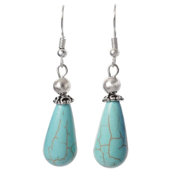 Turquoise Drop Earrings - Picture 1 of 5